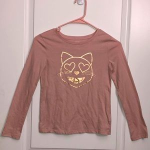 cute pink and gold cat sweater